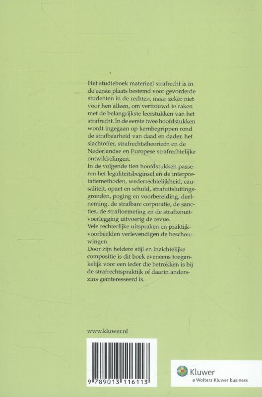 Achterkant van Studieboek materieel strafrecht