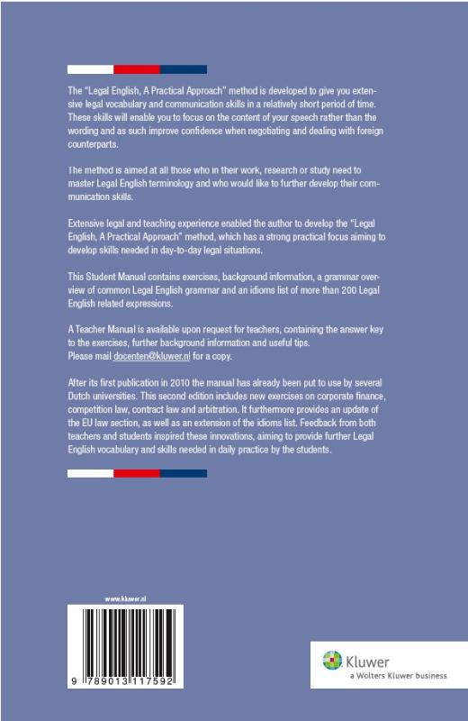Achterkant van Student manual