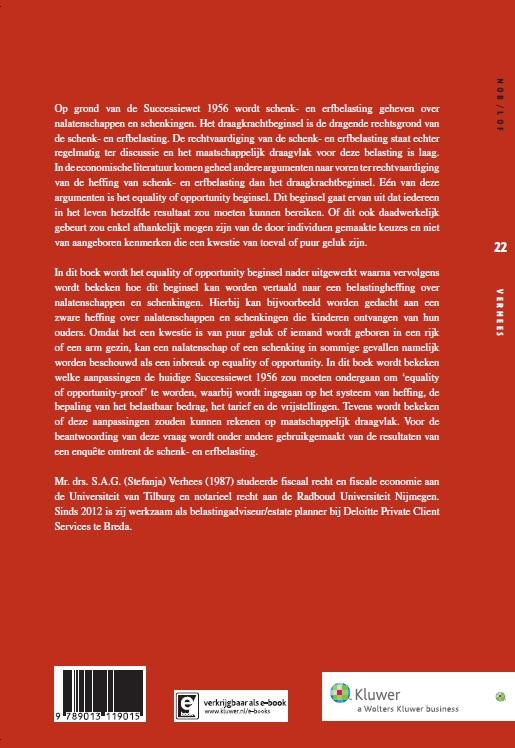 Achterkant van Heffing van schenk-en erfbelasting obv equality of oppertunity beginsel