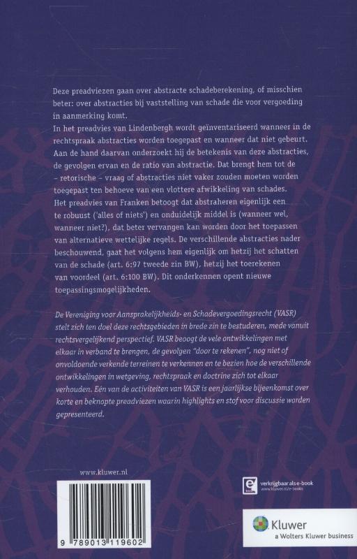 Achterkant van Abstracte schadeberekening