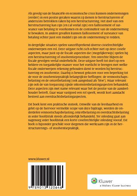 Achterkant van Fiscale aspecten bij insolventie en herstructurering