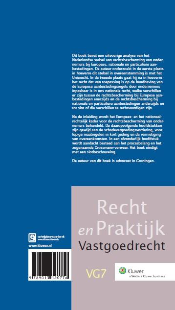 Achterkant van Rechtsbescherming van ondernemers in aanbestedingsprocedures