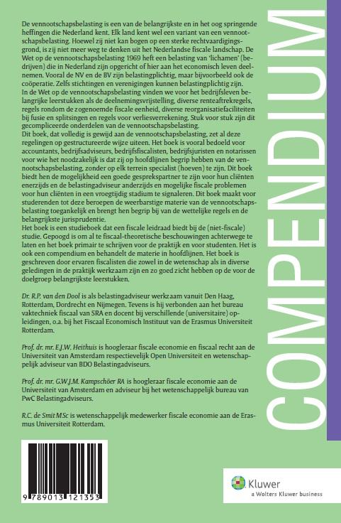 Achterkant van Compendium vennootschapsbelasting