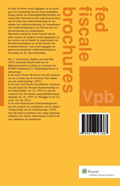 Achterkant van Verliesverrekening in de vennootschapsbelasting