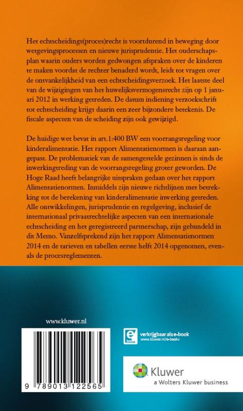 Achterkant van Echtscheiding en alimentatie 2014