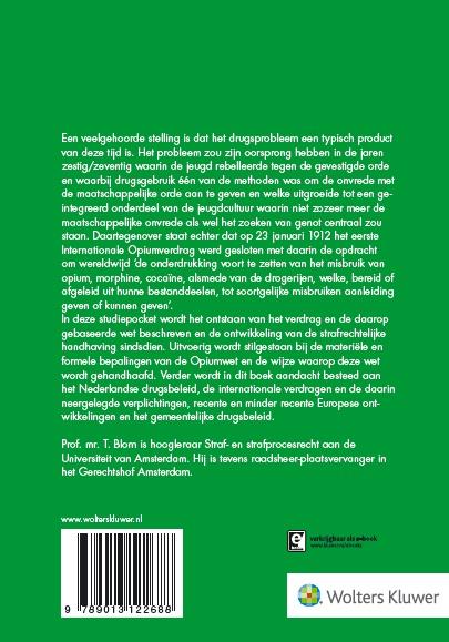 Achterkant van Opiumwetgeving en drugsbeleid