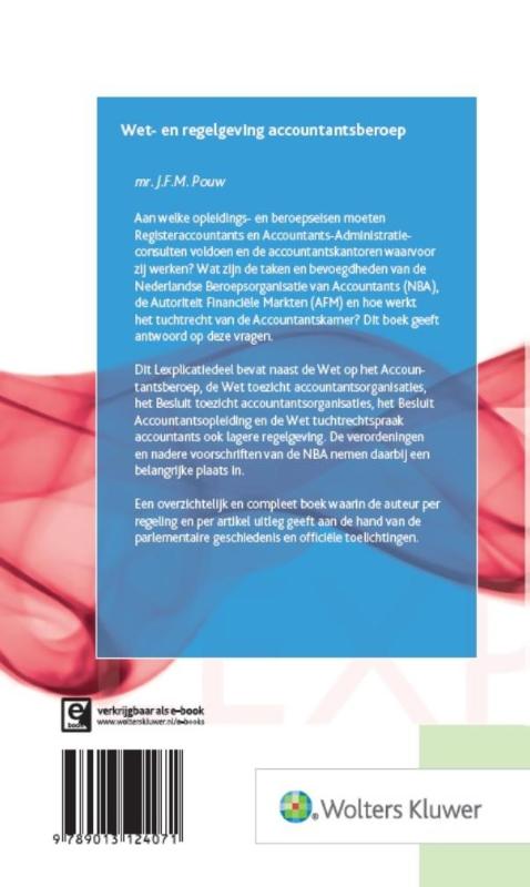 Achterkant van Wet- en regelgeving accountantsberoep