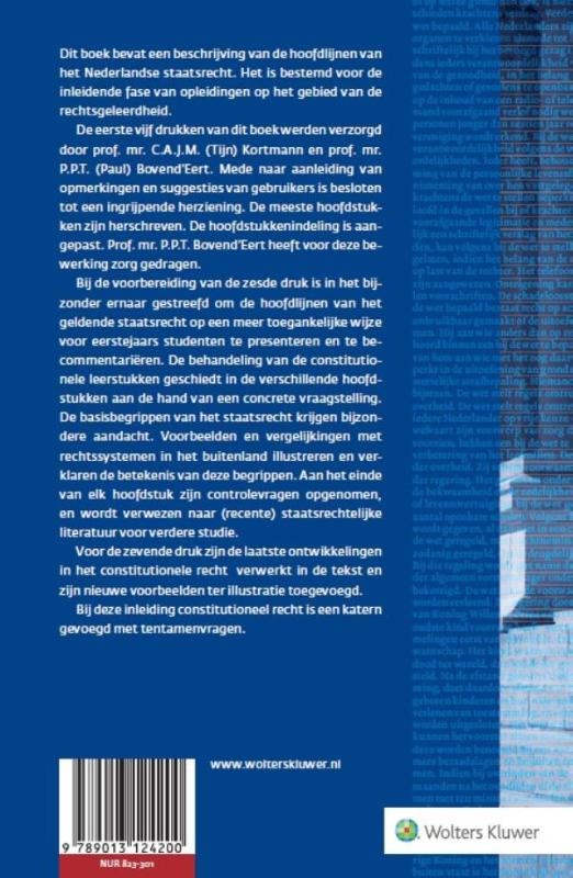 Achterkant van Inleiding constitutioneel recht
