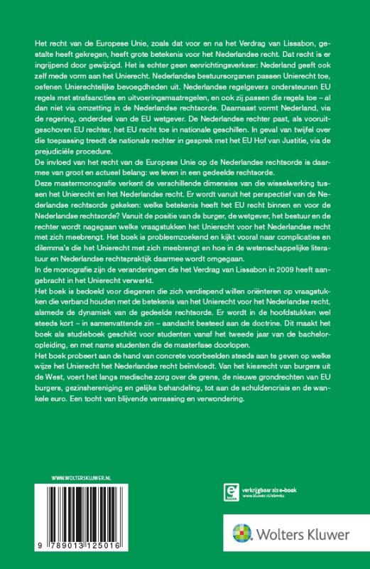 Achterkant van Unierecht in de Nederlandse rechtsorde