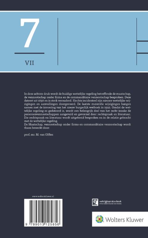 Achterkant van Asser 7-VII Maatschap, vennootschap onder firma en commanditaire vennootschap