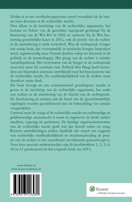 Achterkant van Onderwijseditie, rechterlijke organisatie, rechters en rechtspraak