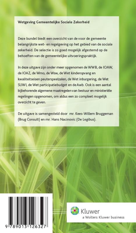 Achterkant van Wetgeving Gemeentelijke Sociale Zekerheid