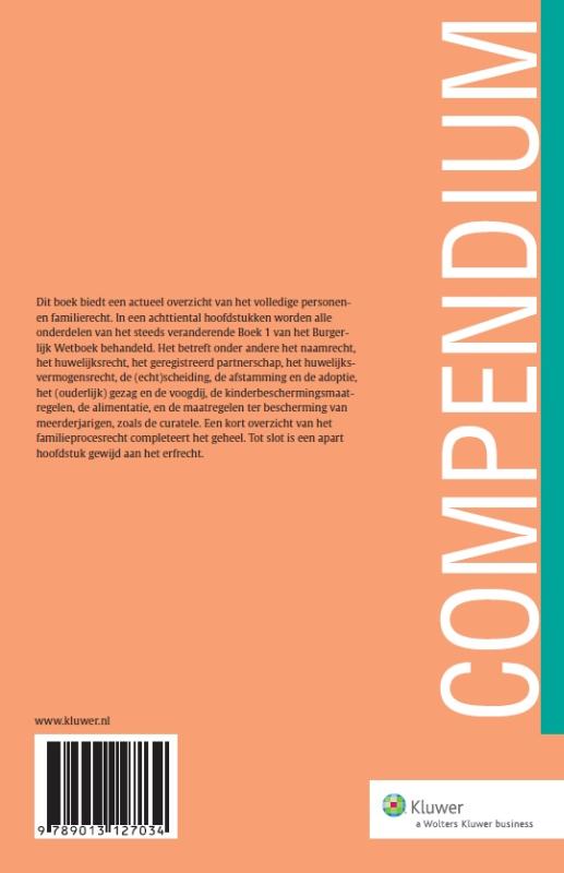 Achterkant van Compendium van het personen- en familierecht