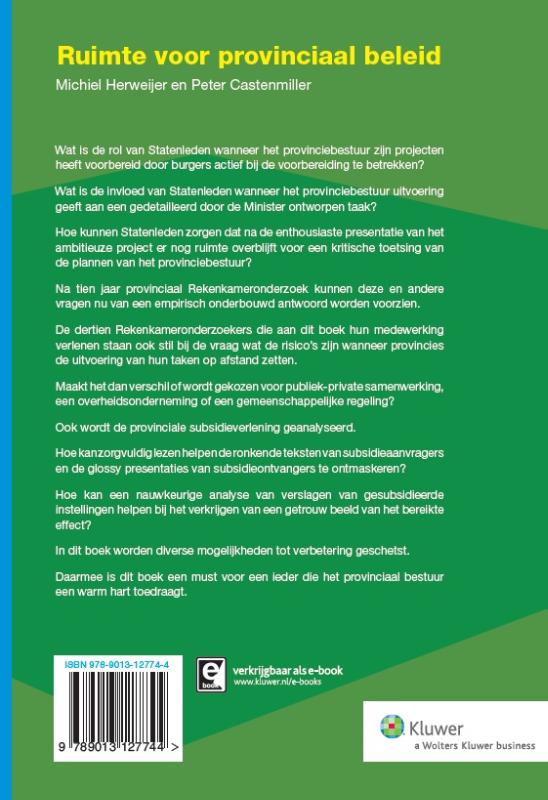 Achterkant van Ruimte voor provinciaal beleid