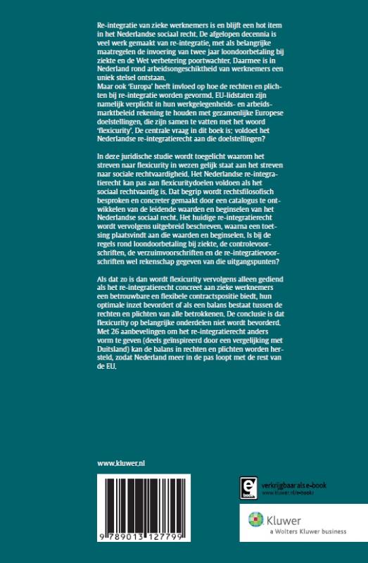 Achterkant van Re-integratie van de zieke werknemer