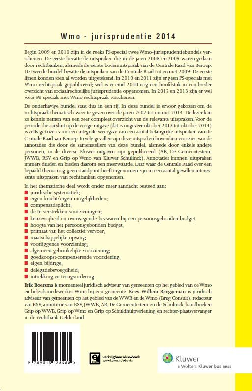 Achterkant van PS Special Wmo jurisprudentie 2014