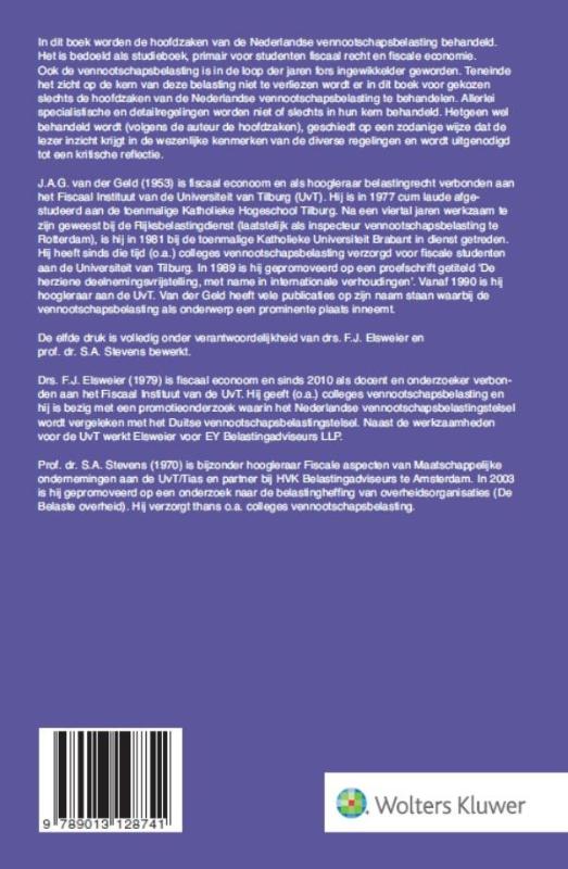 Achterkant van Hoofdzaken vennootschapsbelasting