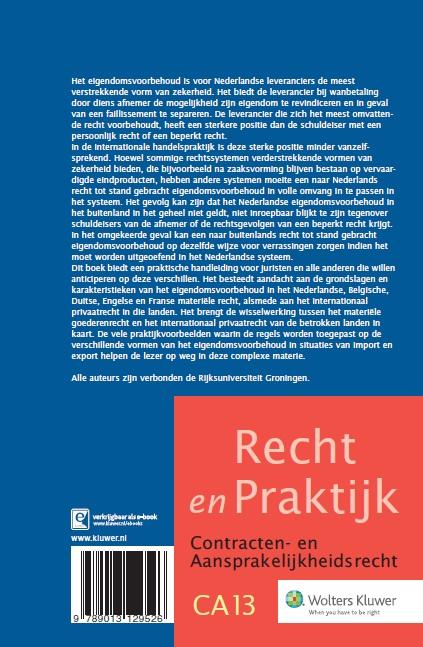 Achterkant van Het internationale eigendomsvoorbehoud
