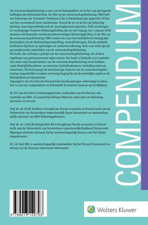 Achterkant van Compendium Vennootschapsbelasting