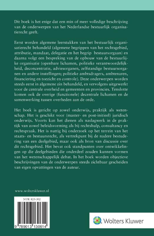Achterkant van Bestuurlijk organisatierecht