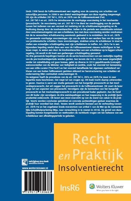 Achterkant van Voorlopige voorzieningen en dwangregeling in het schuldsaneringsrecht