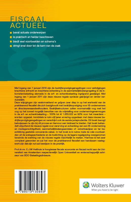 Achterkant van Bedrijfsopvolging voor de IB-ondernemer en DGA sinds 2010