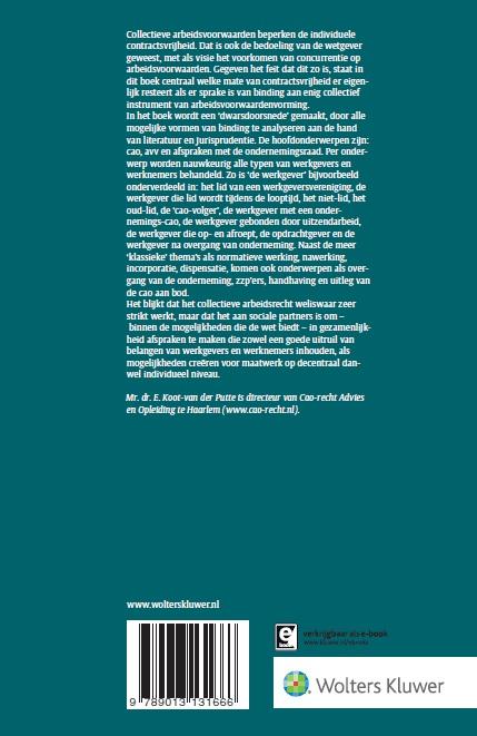 Achterkant van Collectieve arbeidsvoorwaarden en individuele contractsvrijheid