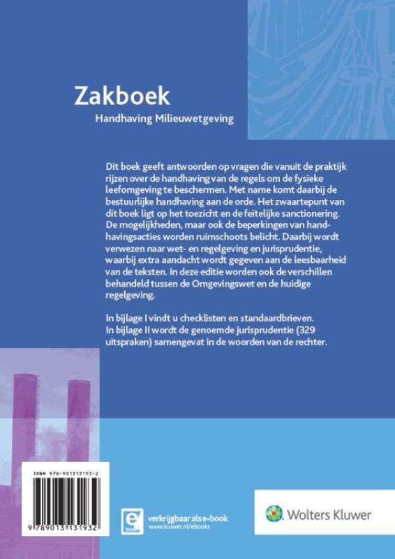 Achterkant van Zakboek handhaving milieuwetgeving 2016