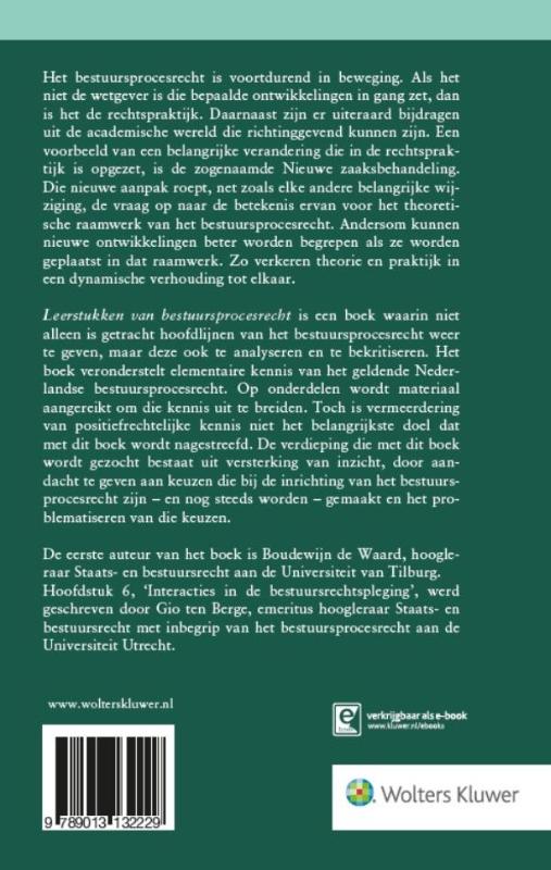Achterkant van Leerstukken van bestuursprocesrecht