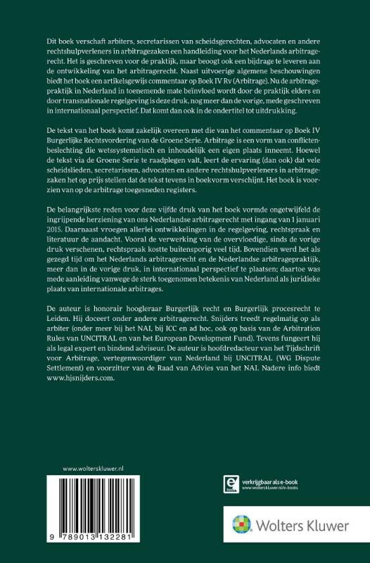 Achterkant van Nederlands Arbitragerecht