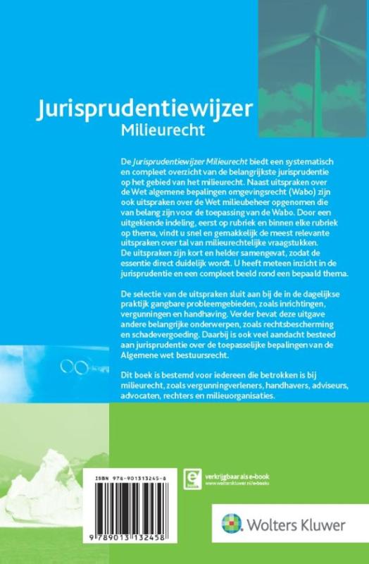 Achterkant van Jurisprudentiewijzer Milieurecht 2015/2016