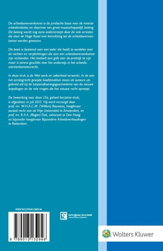 Achterkant van Arbeidsovereenkomstenrecht