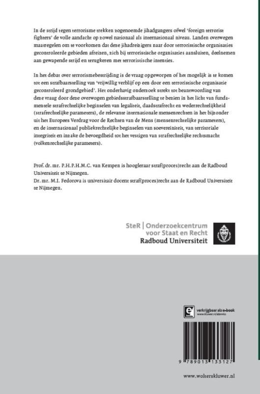 Achterkant van Foreign terrorist fighters: strafbaarstelling van verblijf op een terroristisch grondgebied?