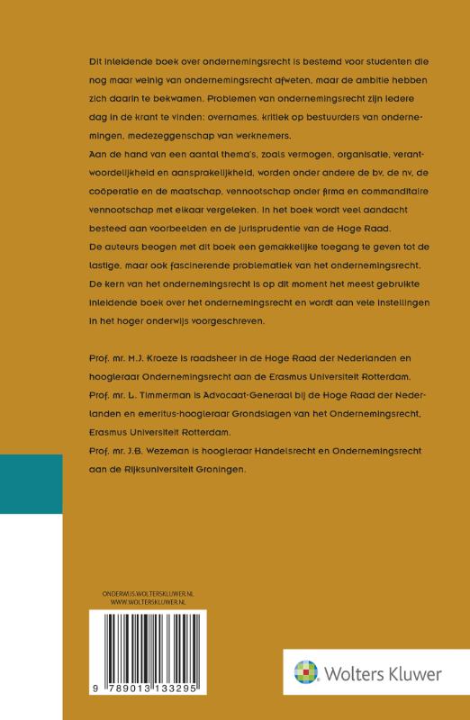 Achterkant van De kern van het ondernemingsrecht