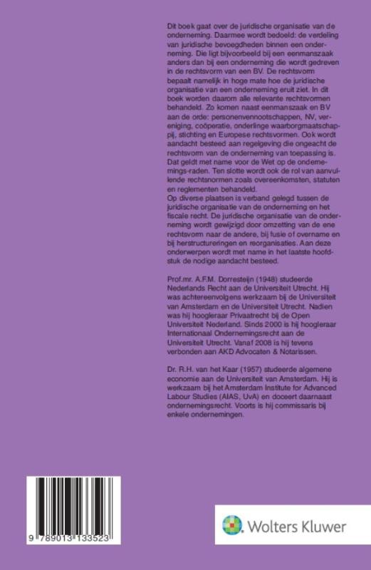 Achterkant van De juridische organisatie van de onderneming