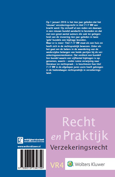 Achterkant van Bespiegelingen op 10 jaar 'nieuw' verzekeringsrecht