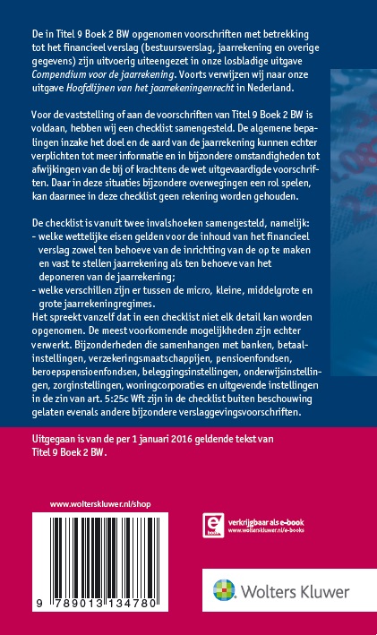 Achterkant van Checklist jaarrekening