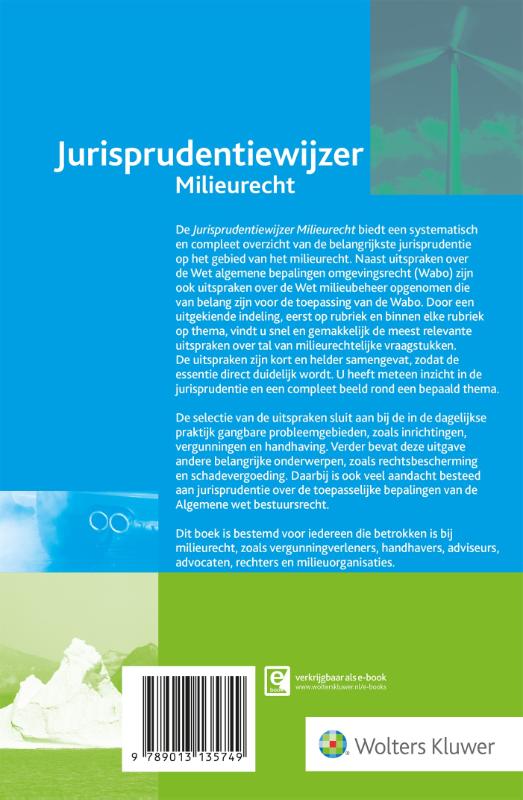 Achterkant van Jurisprudentiewijzer milieurecht 2016/2017