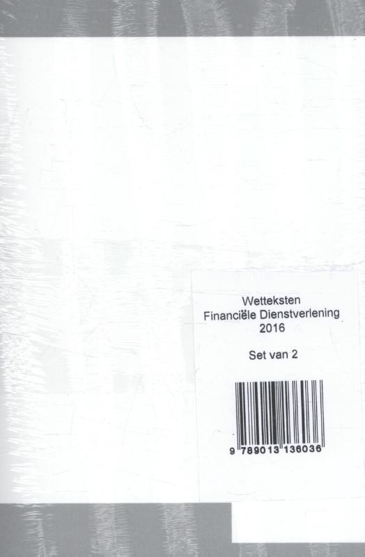 Achterkant van Wetteksten Financiële Dienstverlening 2016
