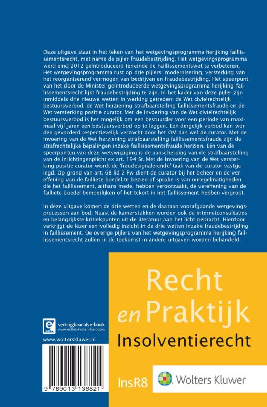 Achterkant van De herijking van het faillissementsrecht