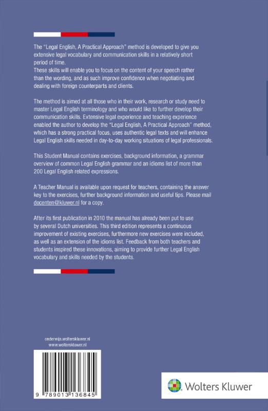 Achterkant van Student manual