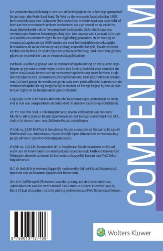 Achterkant van Compendium Vennootschapsbelasting