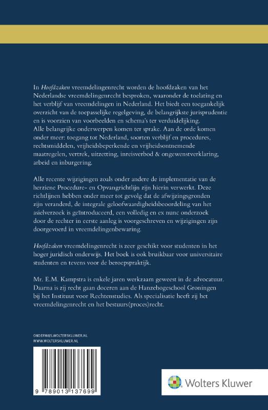 Achterkant van Hoofdzaken vreemdelingenrecht