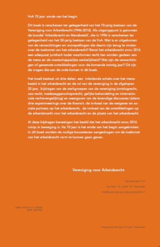 Achterkant van 70 jaar VvA: einde van het begin