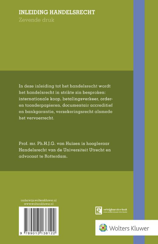 Achterkant van Inleiding handelsrecht