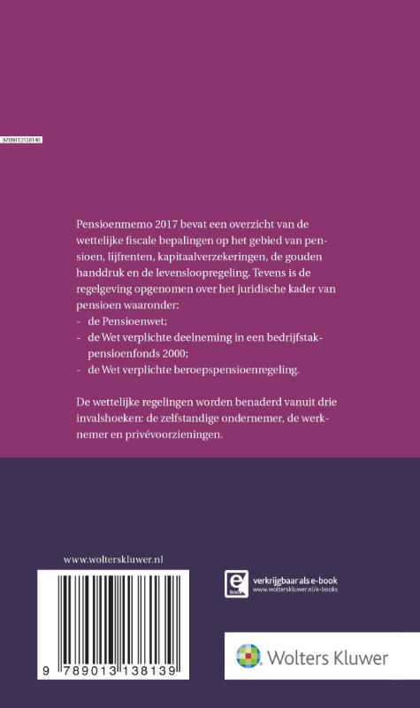 Achterkant van Pensioenmemo 2017