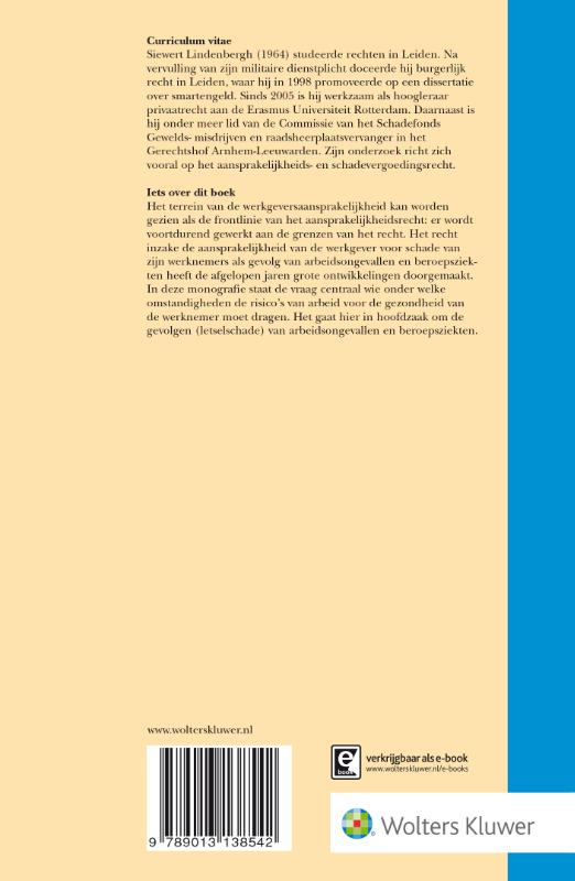 Achterkant van Arbeidsongevallen en beroepsziekten