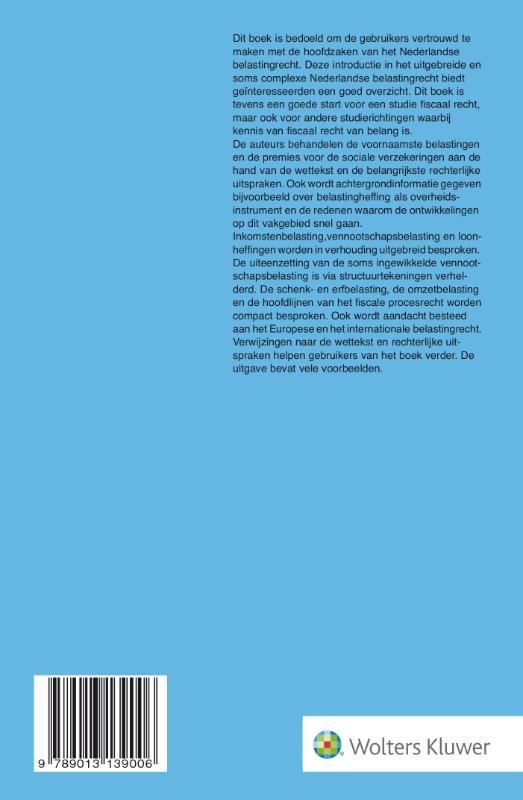 Achterkant van Belastingrecht in hoofdlijnen