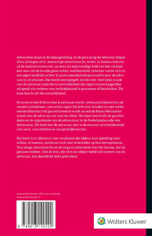 Achterkant van Beroep: Advocaat