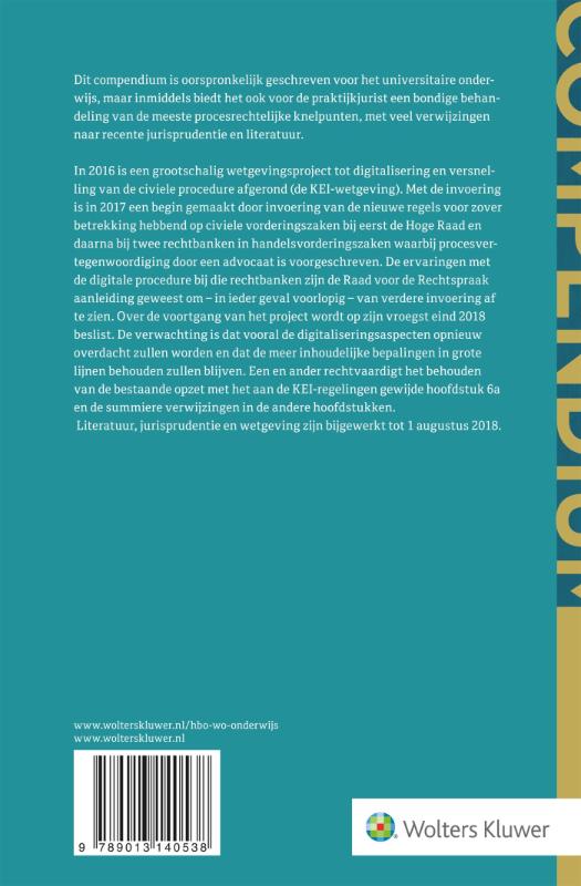 Achterkant van Compendium Burgerlijk procesrecht